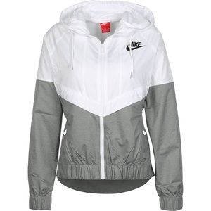 Nike White Grey Windbreaker Jacket